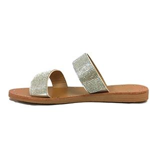 Women’s double rhinestone strap sandals